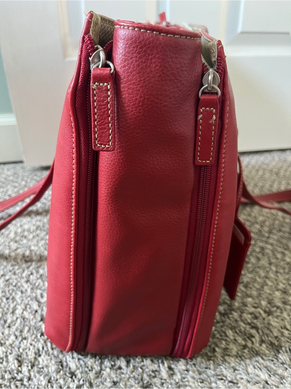 Buxton Madison Tote Bag with Padded Laptop Pocket in Red - Picture 11 of 11